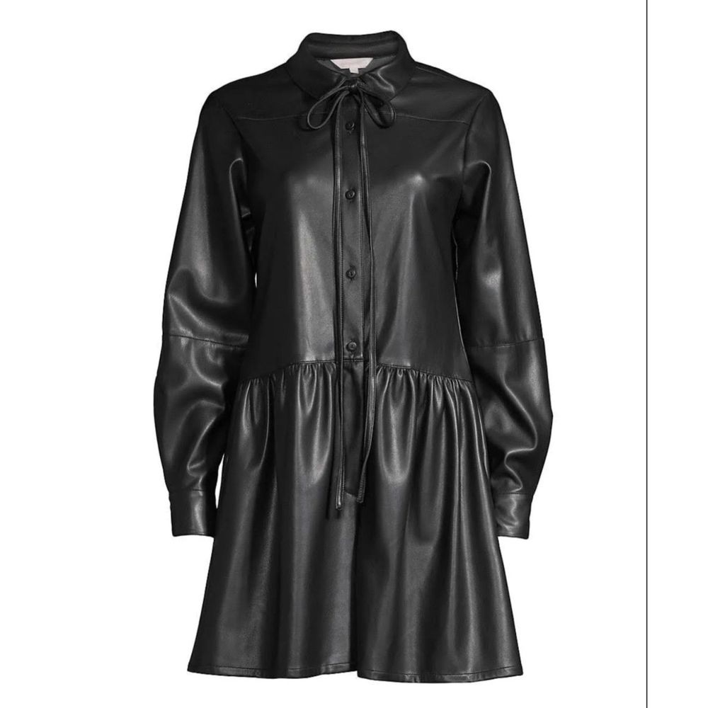 NWT - Rebecca Taylor Black Vegan Leather Romper - Women's 10 - Picture 2 of 8